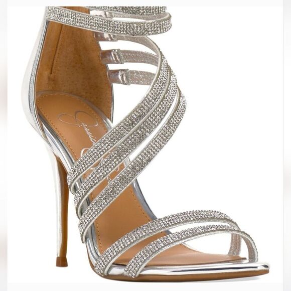 BRAND NEW JESSICA SIMPSON RHINESTONE ELEGANT STRAPPY HEELS SANDALS R3 - Picture 16 of 16